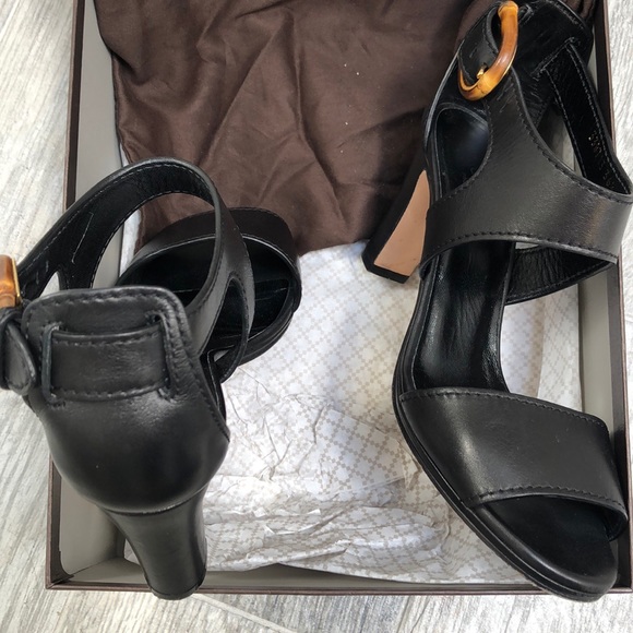 Gucci Lifford black high sandal with bamboo buckle - Picture 2 of 4